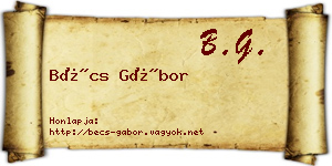 Bécs Gábor névjegykártya